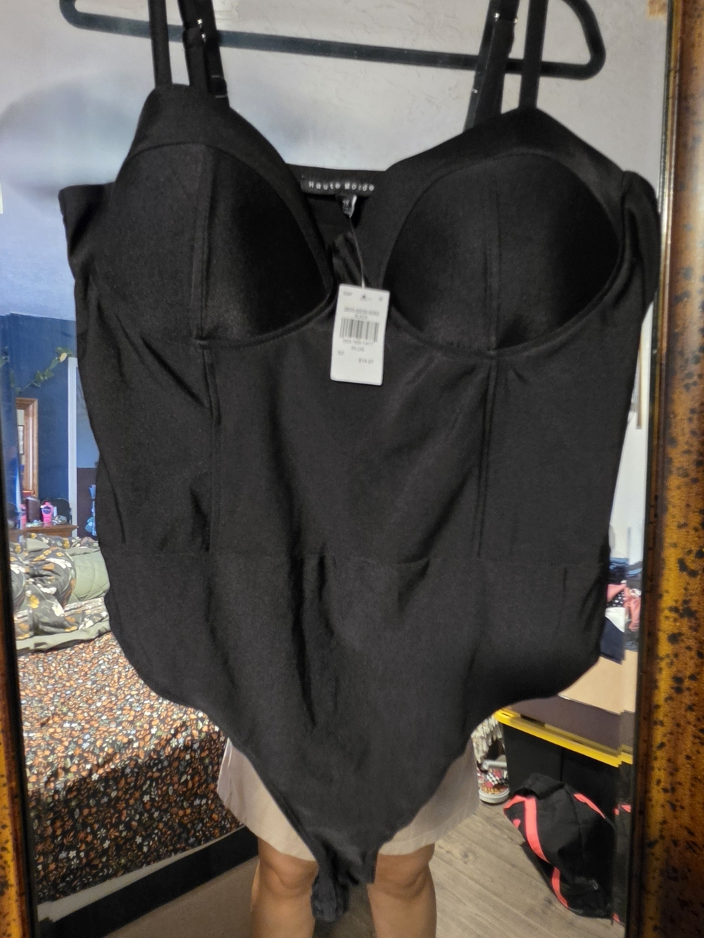 Haute Monde Black Sculpted Bustier Top
